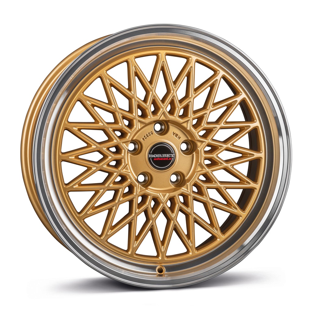 BORBET B GOLD RIM POLISHED 8.5x19 5/114.3 ET40 CB72.6